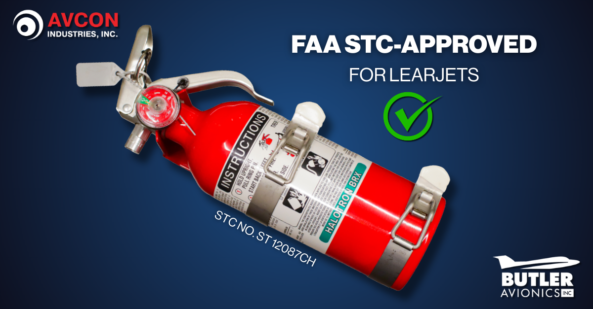 Avcon Industries Acquires STC-Approved Installation of Non-Halon Aircraft Fire Extinguishers in Learjets